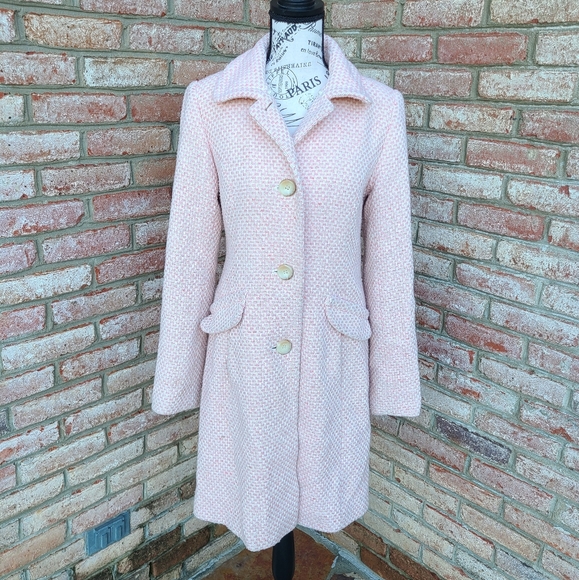 H&M Jackets & Blazers - H&M Peacoat Jacket Pink and White Tweed Jacket 8
